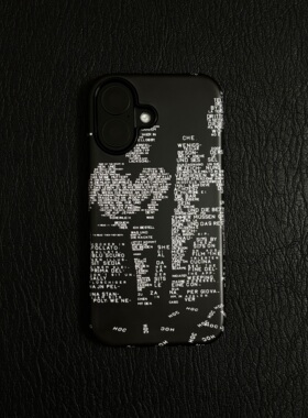 粗心袖口 黑色代码冷淡风适用安卓苹果iPhone17ProMax16Pro15Pro手机壳