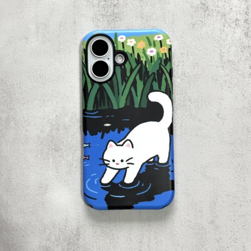 粗心袖口玩水猫苹果安卓手机壳
