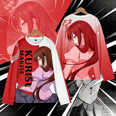 命运石之门 牧濑红莉栖 椎名真由理 阿万音铃羽 长袖T恤痛衣服cos