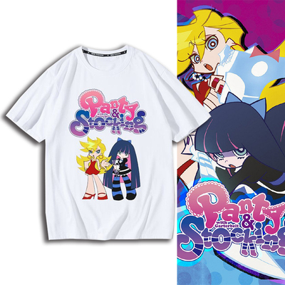 吊带袜天使Panty Stocking潘迪史朵巾周边短袖男女夏季纯棉T恤衫