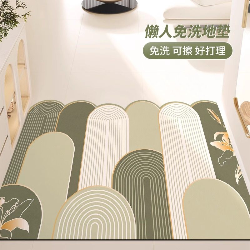 简约现代地垫入户门垫可擦免洗皮革地毯耐脏防滑进门口脚垫可裁剪,居家布艺,家用脚垫,淘宝优惠券,粉丝福利购,淘宝优惠卷