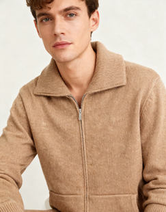 秋冬新款意大利LP76000同款羊毛混纺海鸥领休闲套装上身有型百搭