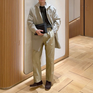 意式优雅老钱黑科技防水透湿男士休闲连帽中长款风衣外套NEW简约