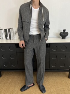 LP男士羊毛混纺套装秋冬新款轻奢老钱风时尚剪裁套装 百搭New