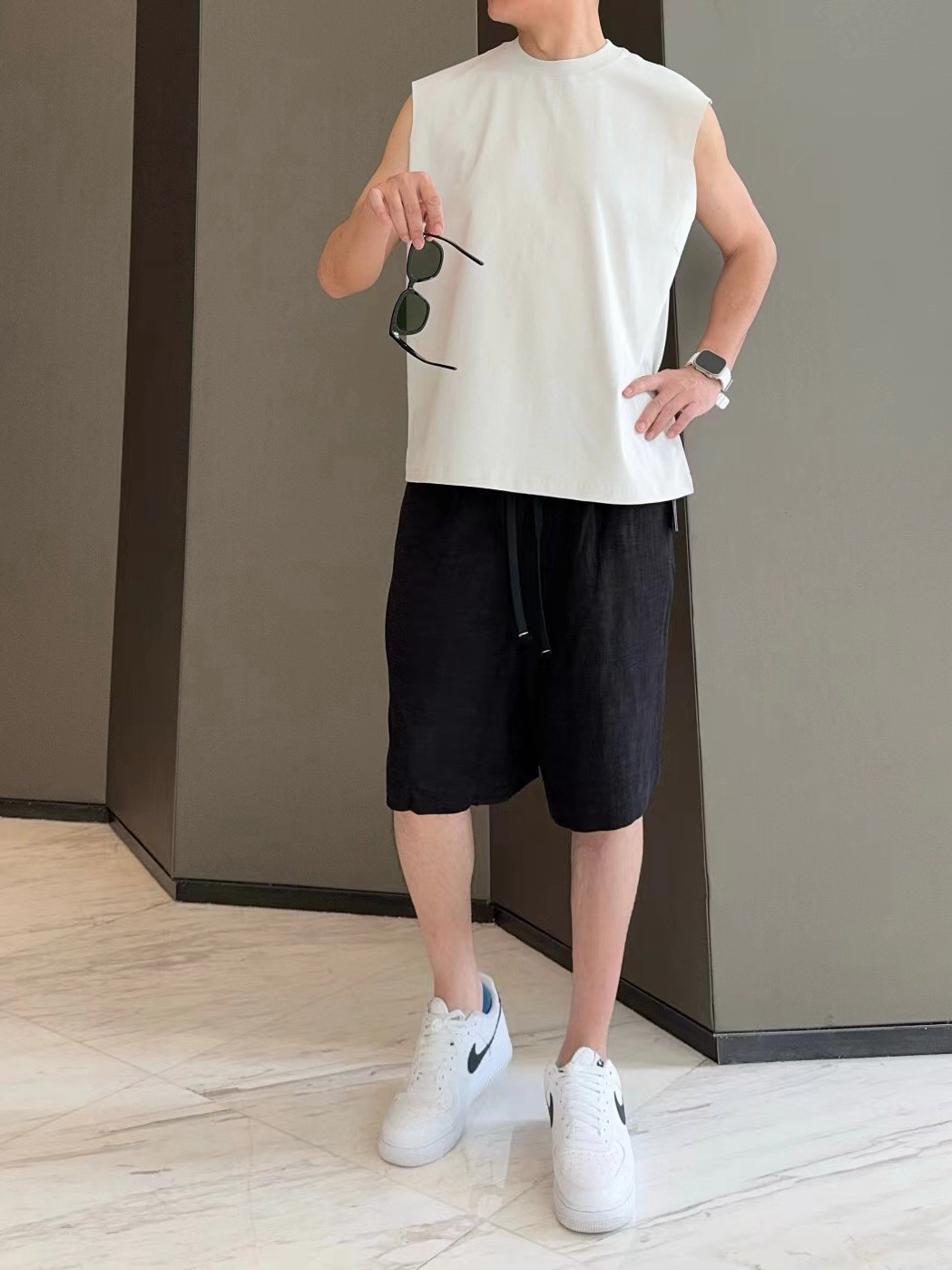 夏季新款男士休闲裤时尚百搭五分裤薄款港风透气亚麻男士短裤