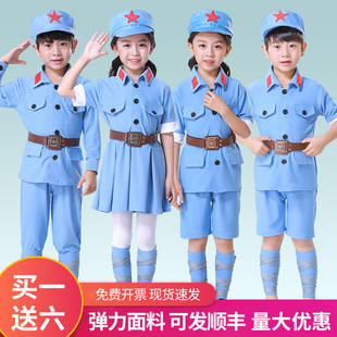 六一衣服闪闪红星幼儿小学生合唱表演服 儿童小红军演出服八路军装