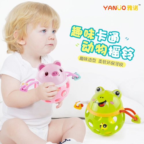 Игрушка для новорожденных для младенца, силиконовая хваталка из мягкой резины, 3-6-12 мес.