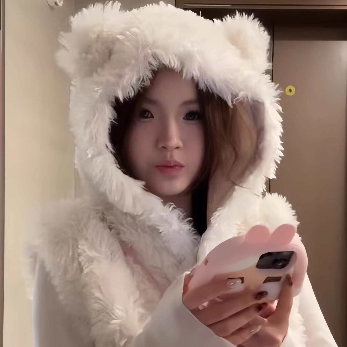 小熊坎肩连帽马甲毛毛外套女皮草图片
