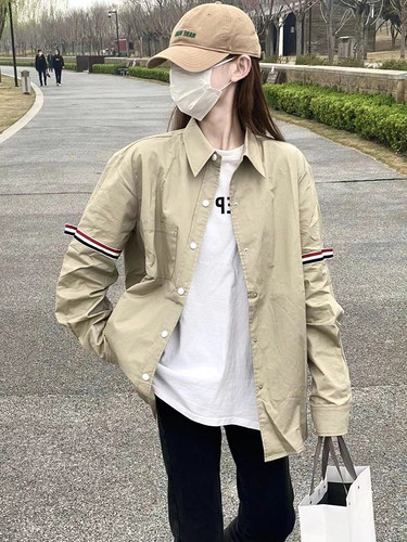 tb学院衬衫宽松设计感小众长袖