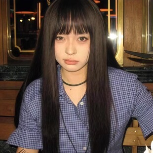 新款 美式 2女025夏季 衬衫 宽松小众高级感防晒衬衣 复古蓝色格子短袖