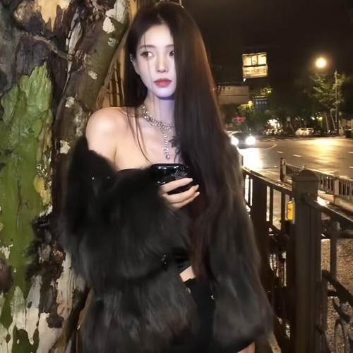 气质辣妹狐狸毛高级感皮草外套女