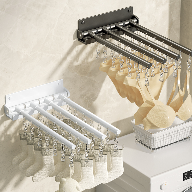 阳台袜子晾晒神器晾衣神器不锈钢多夹子宝宝内衣内裤袜子晾晒架子