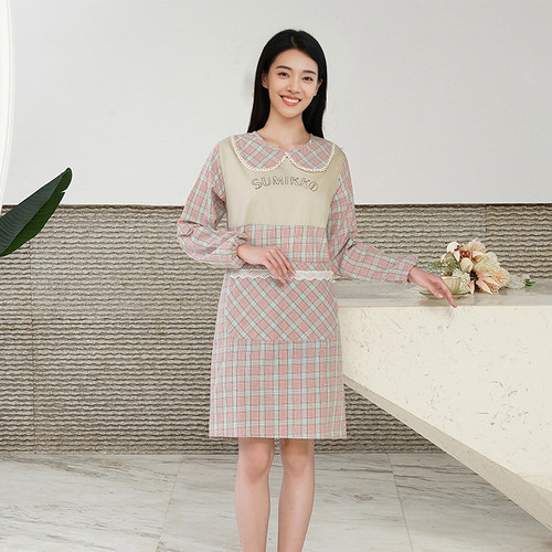 洋气围裙厨房家用2024新款网红做饭反穿罩衣高级感女上班专用长袖