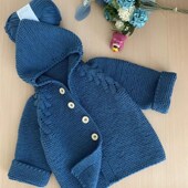 大琪手工 棒针手工毛衣材料包diy编织 非成品 小豆豆帽衫 材料包