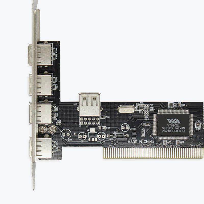 新品台式主机机箱USB2.0扩展卡PCI转USB接口免驱动即插即用