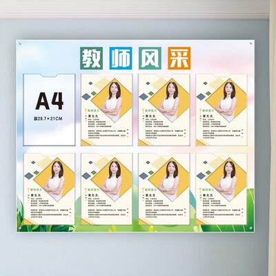 教师简介风采展示墙培训机构照片背景墙幼儿园师资形象老师展示板