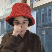 成品订制 羊毛羊驼毛圈圈线羊毛卷渔夫帽成品