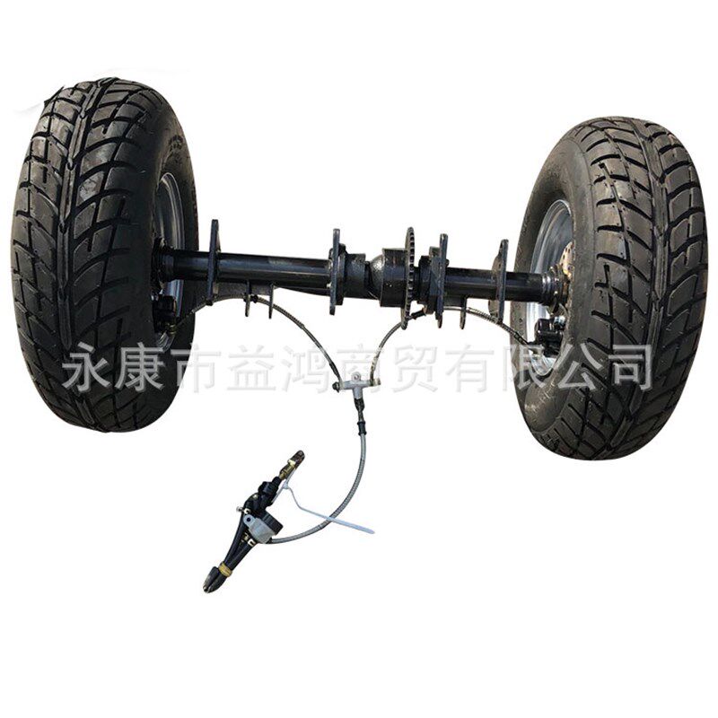 两轮改三轮摩托车改装悬挂沙滩车链条传动差速器后桥W公路轮胎总