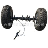 两轮改三轮摩托车改装 悬挂沙滩车链条传动差速器后桥W公路轮胎总