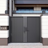 别墅大门对开门铝合金门庭院门农村家用不锈钢花园门乡村围墙门