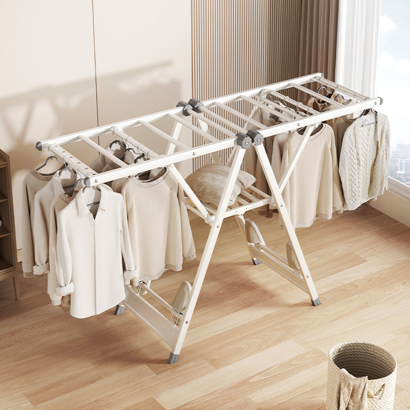 阳台落地晾衣架折叠室内家用晾衣杆挂衣架晒被子神器凉衣架晒衣架
