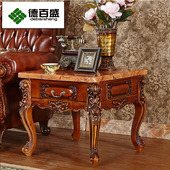 欧式 大理石方几角几沙发边几实木雕花复古奢华茶桌电话咖啡桌