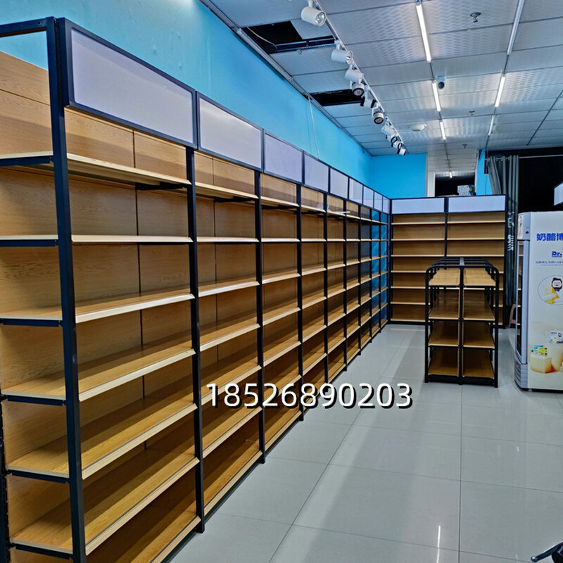 超市便利店钢木货架天津1919款红酒展示柜N商场陈列柜定制木质展