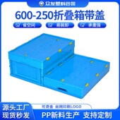 供应60b0 250塑料水果蔬菜折叠箱可带盖PP折叠周转箱塑胶中转箱子