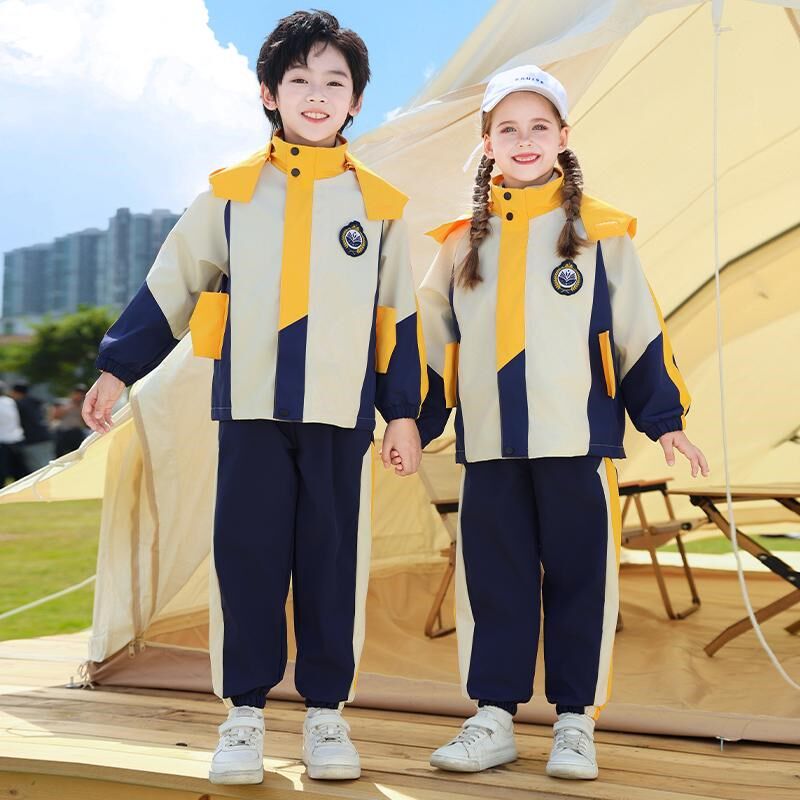 儿童冲锋衣加厚校服套装秋冬款幼儿园园服小学生学院风班服男女童