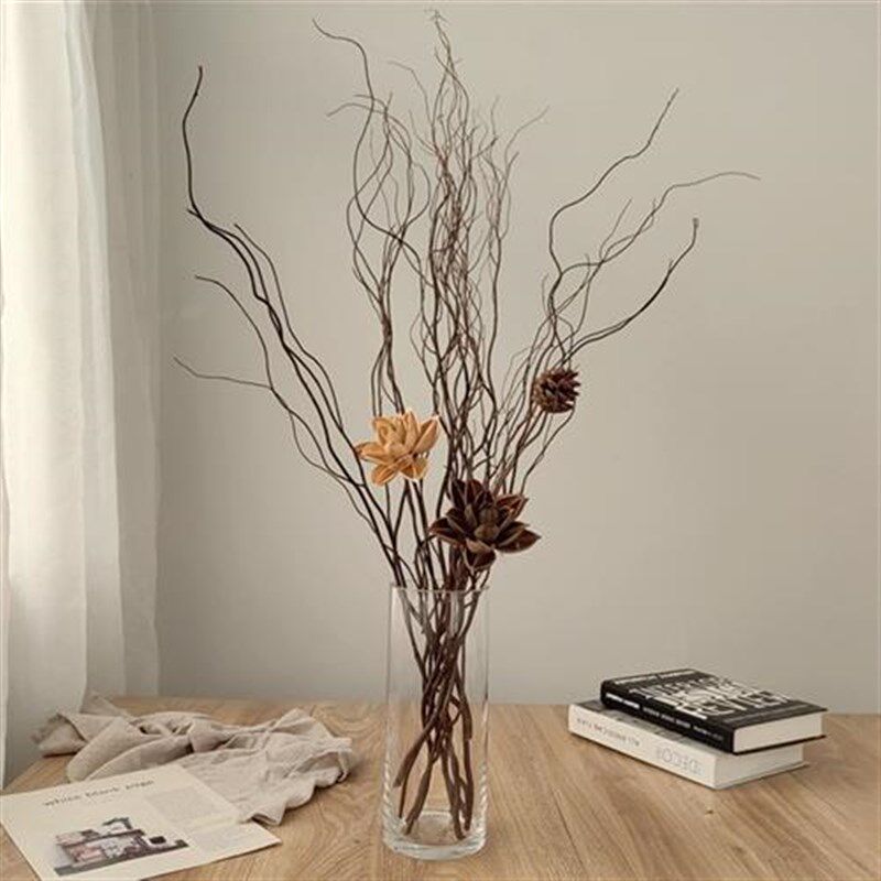 干支龙柳干花树枝高级感侘寂风天B然禅意民宿客厅插花干枝装饰摆