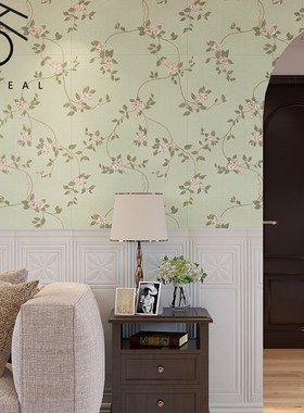 美式复古田园风绿色藤蔓壁纸墙砖花砖300x900餐厅厨房卫生间墙砖