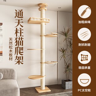 顶天立地通天柱猫爬架猫窝猫树一体猫咪玩具猫抓板剑麻柱配件跳板
