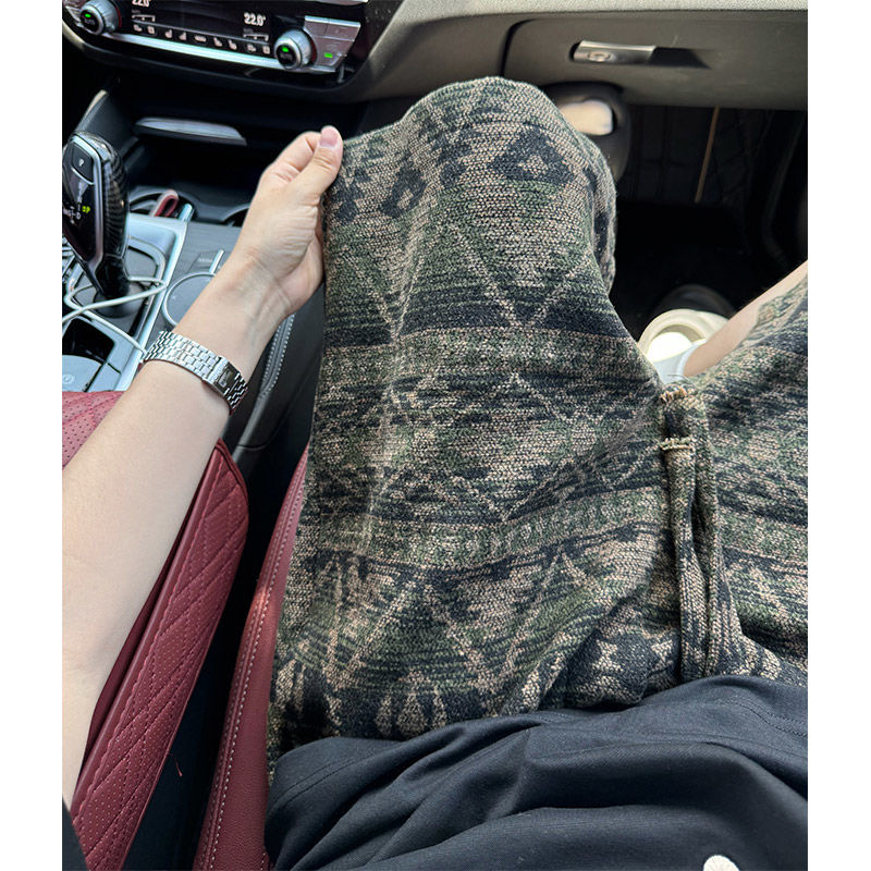 300斤大码男装针织脏脏风短裤男夏季民族风过膝五分裤宽松休闲裤2