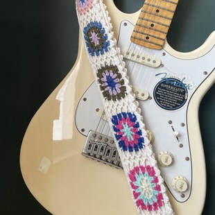 纯手工复古设计手钩纯棉通用吉他背带贝斯背带电吉他背带