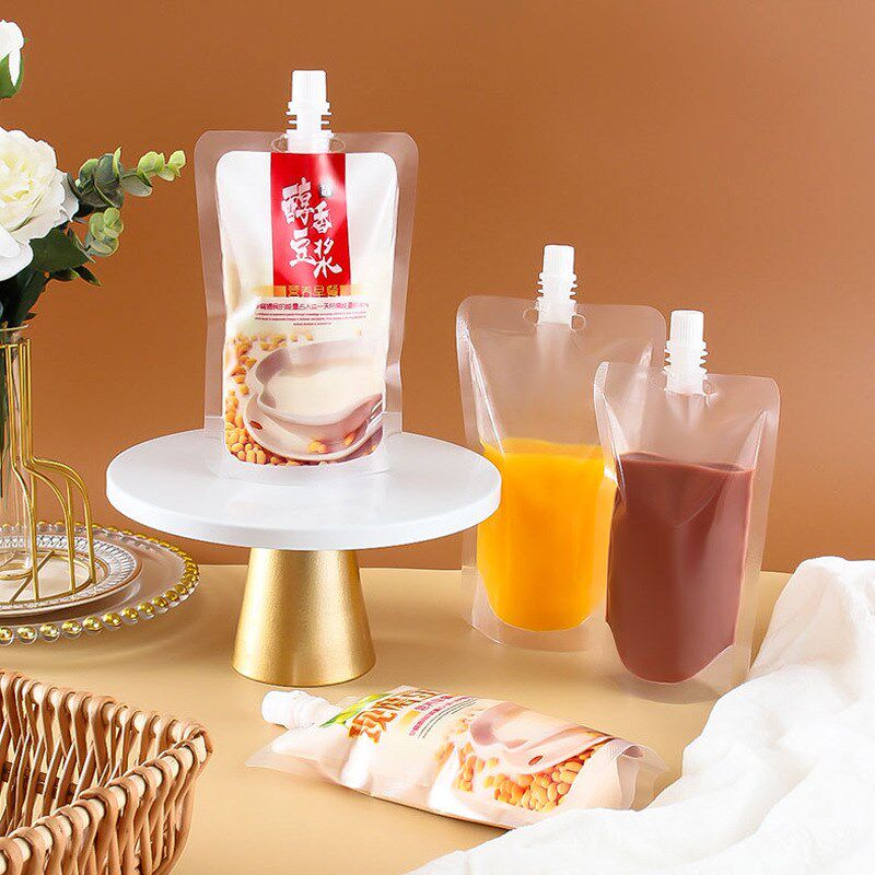 豆浆中药自立吸嘴袋果汁奶茶袋自立吸嘴J豆浆袋透明包装现货