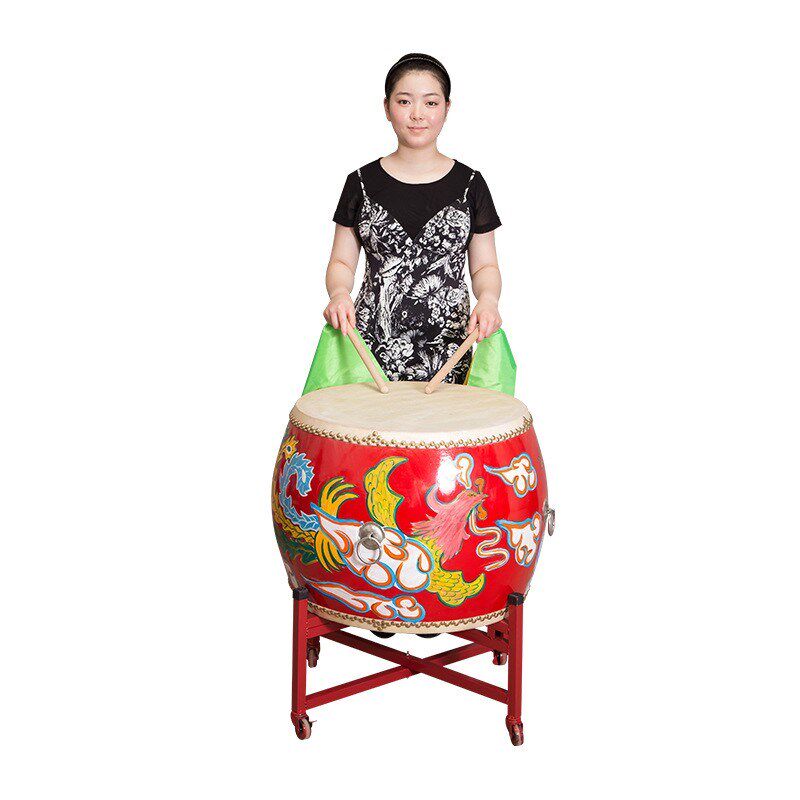 牛皮鼓大鼓威风锣鼓舞蹈龙鼓秧歌鼓成人彩绘表演演出鼓中国红堂鼓