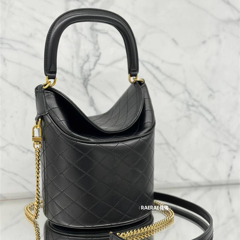 水桶包包女2024新款真皮圆筒包头层牛皮手提链条单肩斜挎化妆包潮