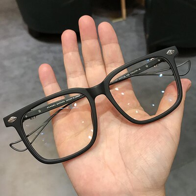 简丹萝心潮百搭眼镜框男女复古大框胖子透明配近视方形大脸眼镜架