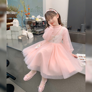 女童连衣裙冬装2023新款冬季儿童洋气公主裙P子冬款童装毛衣裙秋