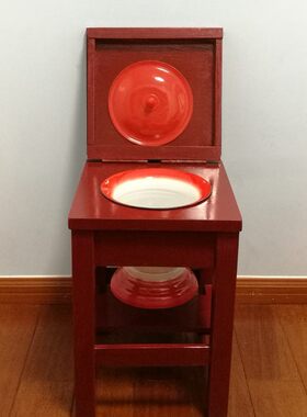 实木痰盂架子坐便凳塑料痰盂椅老人孕妇马桶凳移动马桶器牢固稳重
