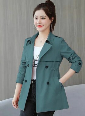 【有里布】2023新款风衣女短中款腰带气质显瘦小个子春秋女士外套