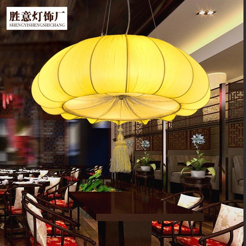 新中式仿古典灯布艺南瓜古风灯笼客栈餐厅饭店火锅店中国风灯具,家装灯饰光源,客厅吊灯,淘宝优惠券,粉丝福利购,淘宝优惠卷