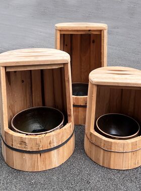 传统实木质冬季坐火桶碳火桶圆形户外取暖神器火箱T老人取暖可坐