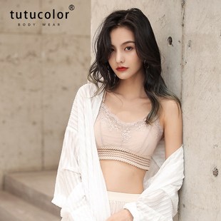 显胸小内衣女无钢圈薄款夏季蕾丝聚拢裹胸防走光抹胸美背内心文胸