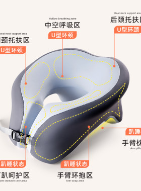 午睡枕办公室午休l神器趴桌子睡觉学生午觉趴睡多功能u型趴趴枕头