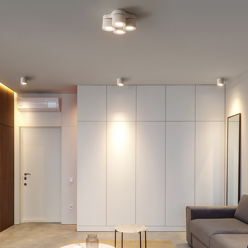 明装筒灯无主灯客厅照明灯具格栅衣帽间过道走廊天U花灯折叠吸顶