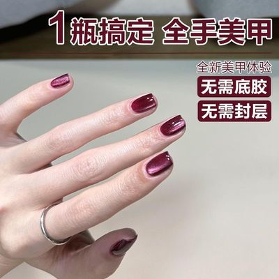 三合一懒人一步甲油胶2025年新款猫眼美甲五合一建构无需底胶封层