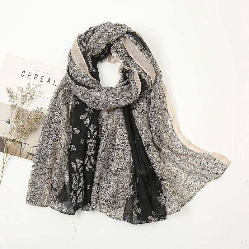 Lovely Patchwork Aztec Floral Tassel Viscose Shawl Scarf Lad