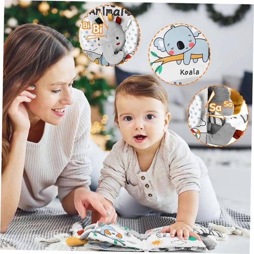 Soft Baby Books 3D Touch Feel High Contrast Cloth Book Mont1