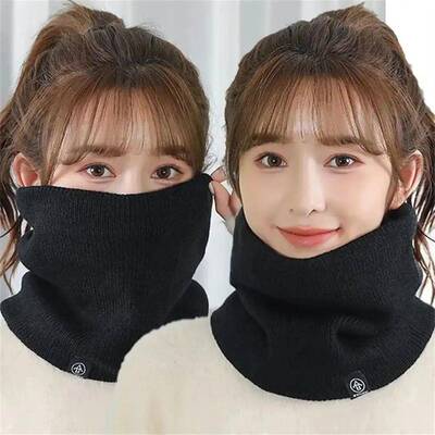 Unisex Solid Cashmere Plush Warm Winter Ring Scarf Women Men